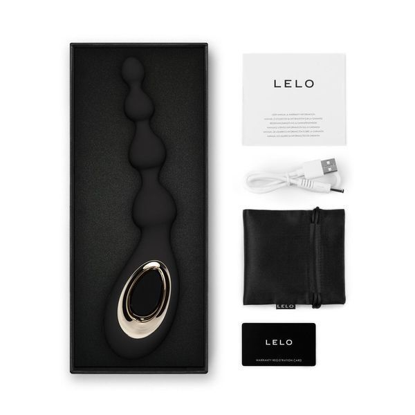 Анальні буси з вібрацією LELO Soraya Beads Black, різний діаметр намистин, 8 режимів, 23,4х3,4 см. SO9531 фото