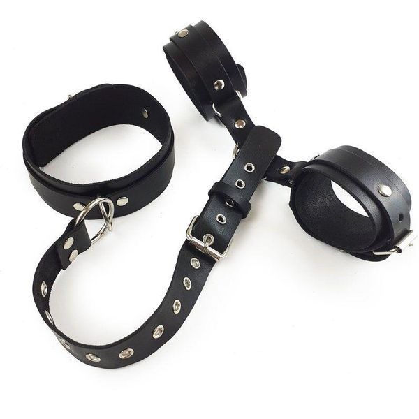 Фіксатори для шиї та рук Art of Sex &mdash; Bondage Set із натуральної шкіри SO5184 фото