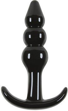 Анальная пробка JELLY RANCHER T-PLUG RIPPLE, BLACK, 11х2,5 см. 430182 фото