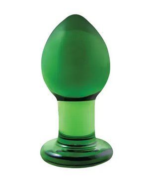 Стеклянная анальная пробка NS Novelties CRYSTAL MEDIUM GREEN, 7х3,8 см. T280147 фото
