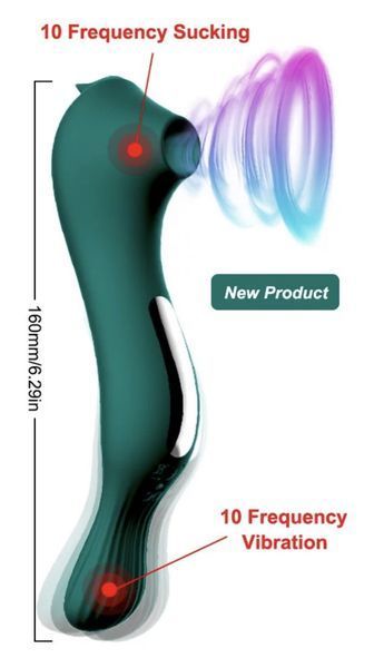 Вібратор і вакуумний кліторальний стимулятор 2-в-1 infatuated clit nipple suction vibrator, 15 см. 300010 фото