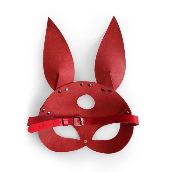 Кожаная маска Зайки Art of Sex - Bunny mask, цвет Красный SO9645 фото
