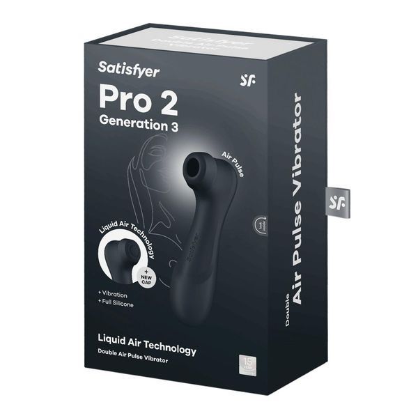 Вакуумный клиторальный стимулятор с вибрацией Satisfyer Pro 2 Generation 3 with Liquid Air Dark Grey SO8402 фото