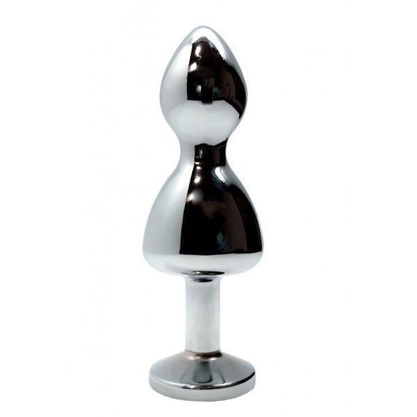 Металевий анальний затор Wooomy Lollypop Double Ball Metal Plug Blue, розмір L, 10,5х3,5 см. SO7419 фото