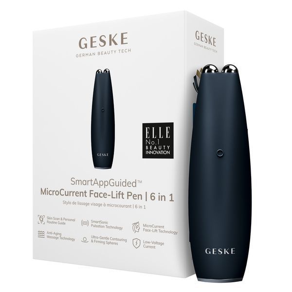 Микротоковая ручка для подтяжки лица GESKE MicroCurrent Face-Lift Pen 6в1 black HB0124 фото