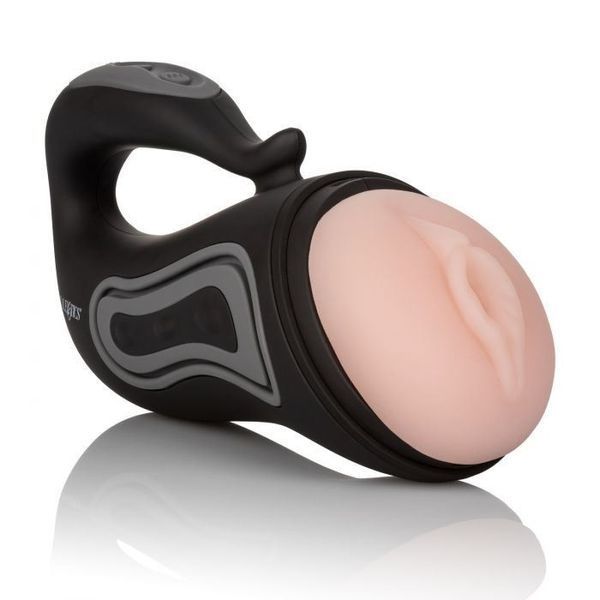 Мастурбатор вагіна й анус із вібрацією Optimum Power Grip-N-Stroke від CalExotics, 25,5х8 см. 460166 фото