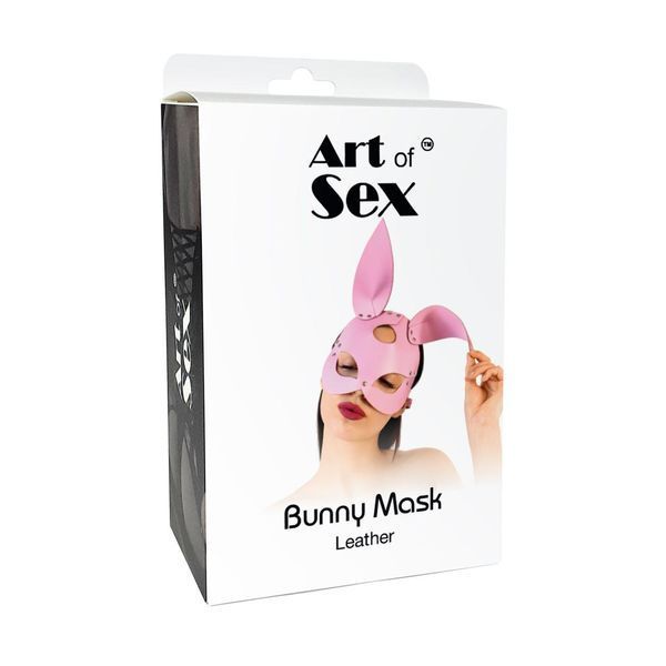 Кожаная маска Зайки Art of Sex - Bunny mask, цвет Красный SO9645 фото