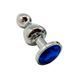 Металевий анальний затор Wooomy Lollypop Double Ball Metal Plug Blue, розмір L, 10,5х3,5 см. SO7419 фото 1
