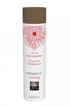 Розігріваюча масажна олія SHIATSU warming Коріандр та Сандалове дерево, 100 мл. HOT67007 фото
