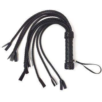 Чорний плеч із натуральної шкіри Art of Sex &mdash; Cat Flogger, 70 см. SO5187 фото