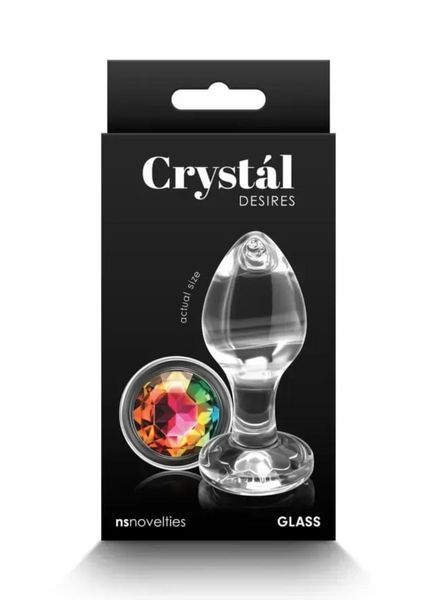 Стеклянная анальная пробка с кристаллом NS Novelties Crystal Desires, 8,4х4 см. NN19102 фото