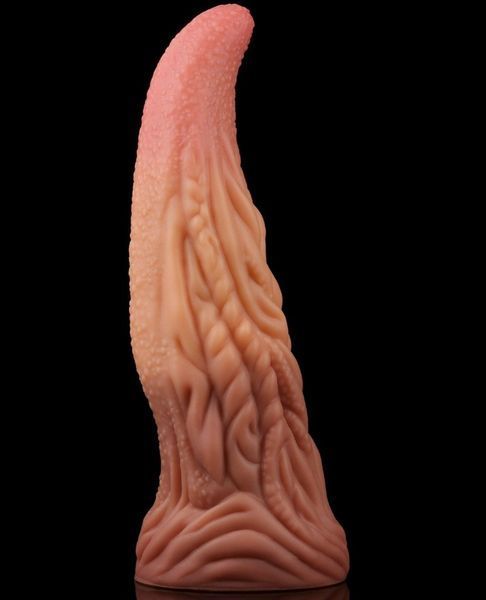 Фалоімітатор для фістингу Dual-Layered Silicone Tongue 10" Brown, 25х7,5 см. 6452LVTOY789 фото