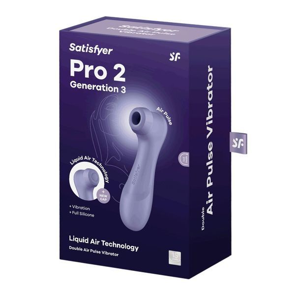 Вакуумный клиторальный стимулятор с вибрацией Satisfyer Pro 2 Generation 3 with Liquid Air Lilac SO8403 фото