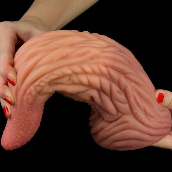 Фалоімітатор для фістингу Dual-Layered Silicone Tongue 10" Brown, 25х7,5 см. 6452LVTOY789 фото