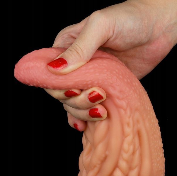 Фалоімітатор для фістингу Dual-Layered Silicone Tongue 10" Brown, 25х7,5 см. 6452LVTOY789 фото