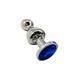 Металевий анальний затор Wooomy Lollypop Double Ball Metal Plug Blue, розмір S, 8,5х2,8 см. SO7415 фото 1